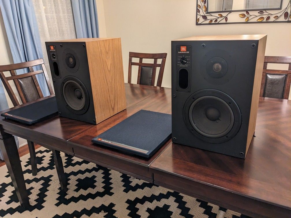 JBL Studio Monitors 4408 Wooden Cabinet Speaker with New Professional Refoam