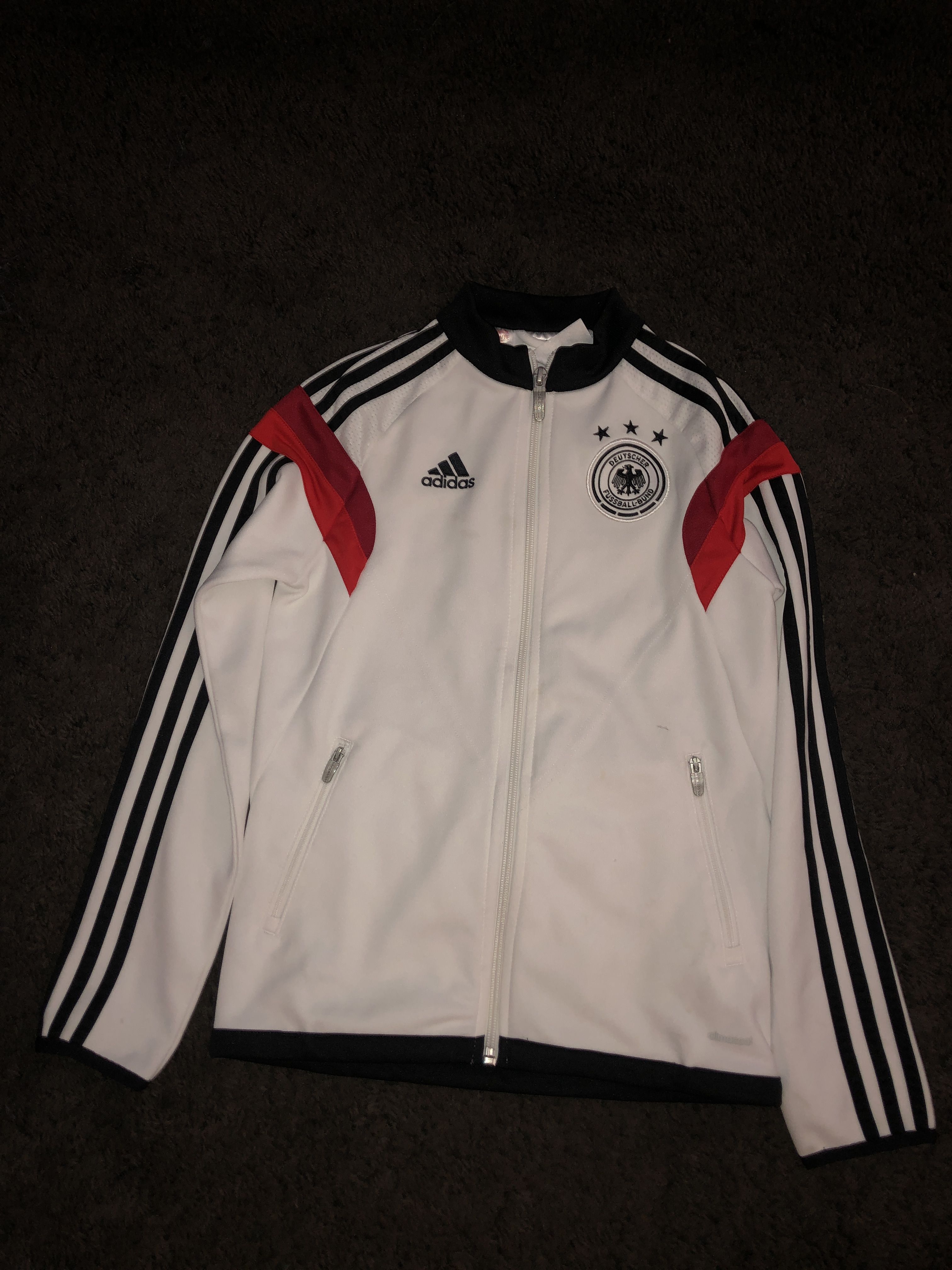 boys youth adidas germany deutscher bund fussball zip up sweater