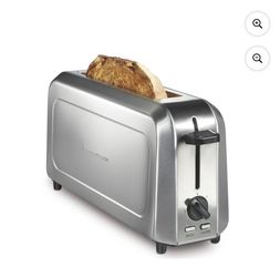 Hamilton Beach 2-Slice Bread and Bagel Toaster with Long Slots and Removable Crumb Tray, Stainless Steel