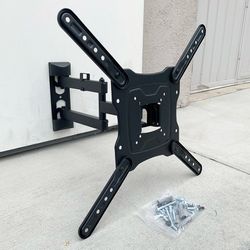 (NEW) $19 Full Motion TV Wall Mount Bracket 17-55 Inch TVs, Dual Arms Tilt Swivel Articulating Max 66Lbs