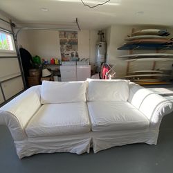 Crate And Barrel Sofa Bed With White Cover
