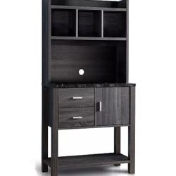 FC Two-Toned Baker's Rack Kitchen Utility Storage Cabinet with Drawers 31.25"W x 15.5"D x 69.5"H.