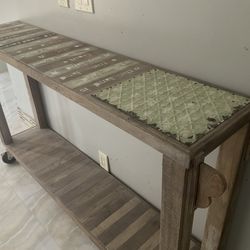 MOVING SALE  VERY BEAUTIFUL AND MULTI SERVICE  CONSOLE TABLE- TIVI STAND -BUFFET SERVICE CART  60” BY 13 “ AND 36” HIGH  PICK UP IN WESTMINSTER CITY 9