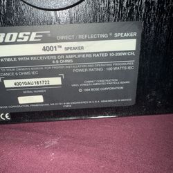Bose 4001 Speakers. Excellent Condition 