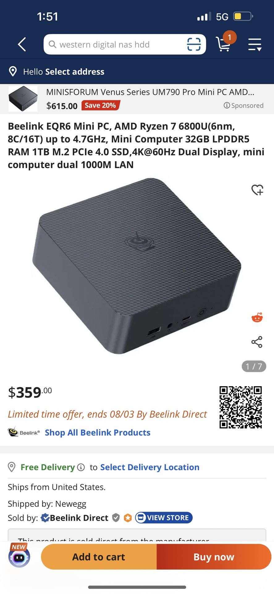 Beelink 7 6800u