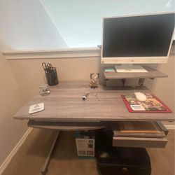 Gray computer desk