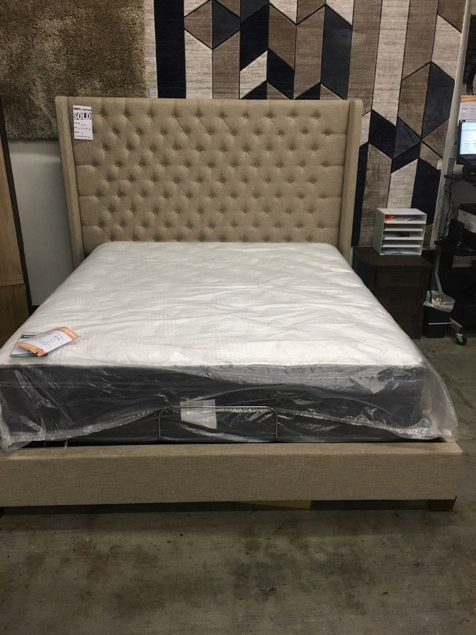 NEW Bob's Furniture California Cal King Emerson Bed in Tan