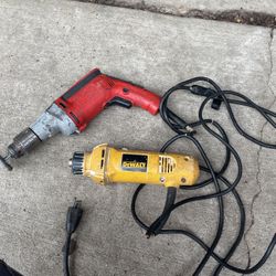 Two Power Tools Work Used Dewalt Milwaukee