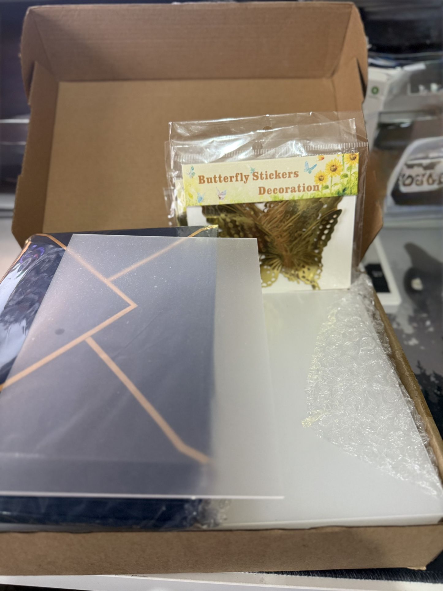 Elegant Acrylic Invitation Sheets with Envelopes + Bonus Butterfly Stickers