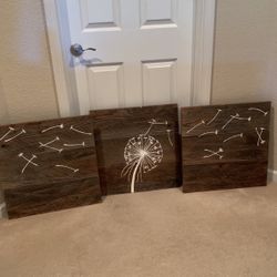 Hand Painted 3 Piece Wall Hanging