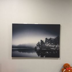 Nordic Fog Forest Canvas Wall Art – Minimalist Home Decor