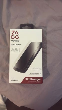 Zagg screen protector for I phone 15/16 .  Brand new unopened box