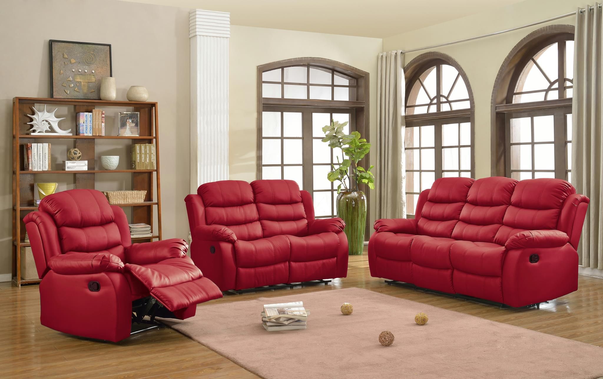 3PC Maverick Leather Reclining Living Room Set