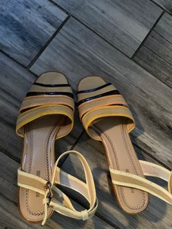 Pretty pair open strapped sandals with a small heel