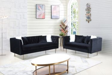 New Elegant Black sofa and loveseat