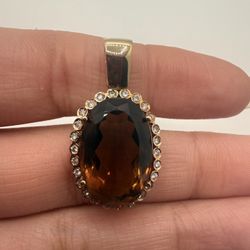 18k Citrine Pendant 