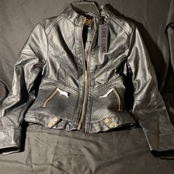 NEW Black Faux Leather Jacket 
