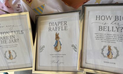 Baby Shower Peter Rabbit Game Cards and Frames