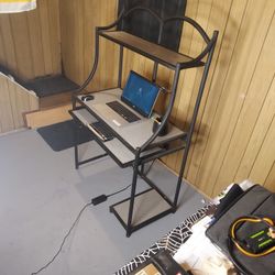 Black Rod Iron Computer Or Work Desk Like New Strong Built Only 80$
