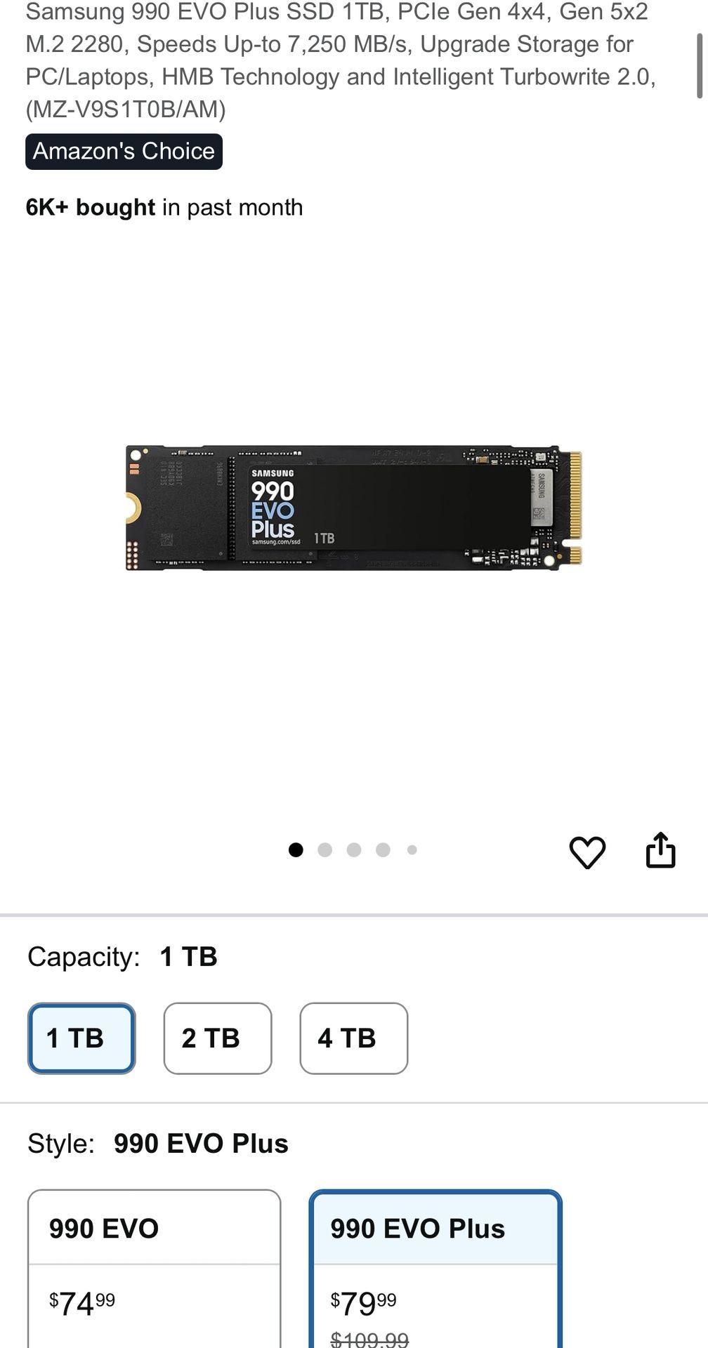 Brand New!! Samsung evo plus ssd 1tb