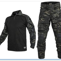 G3 Combat Suit Military Apparel Set Tactical Camouflage Clothing Hunting Uniform Paintball Gear with Knee Pads for Men size small
