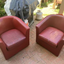 Pair of Barrel Swivel Chairs 