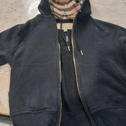 Burberry Black Hoodie Zippered Sweater 