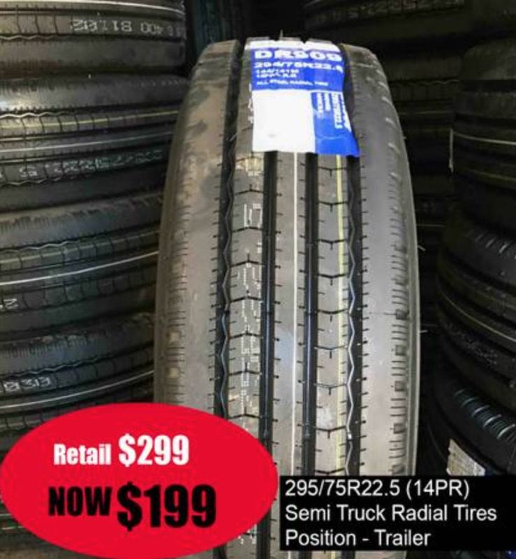 Semi truck Tires. 11R 22.5 295. Commercial truck tires for Sale in