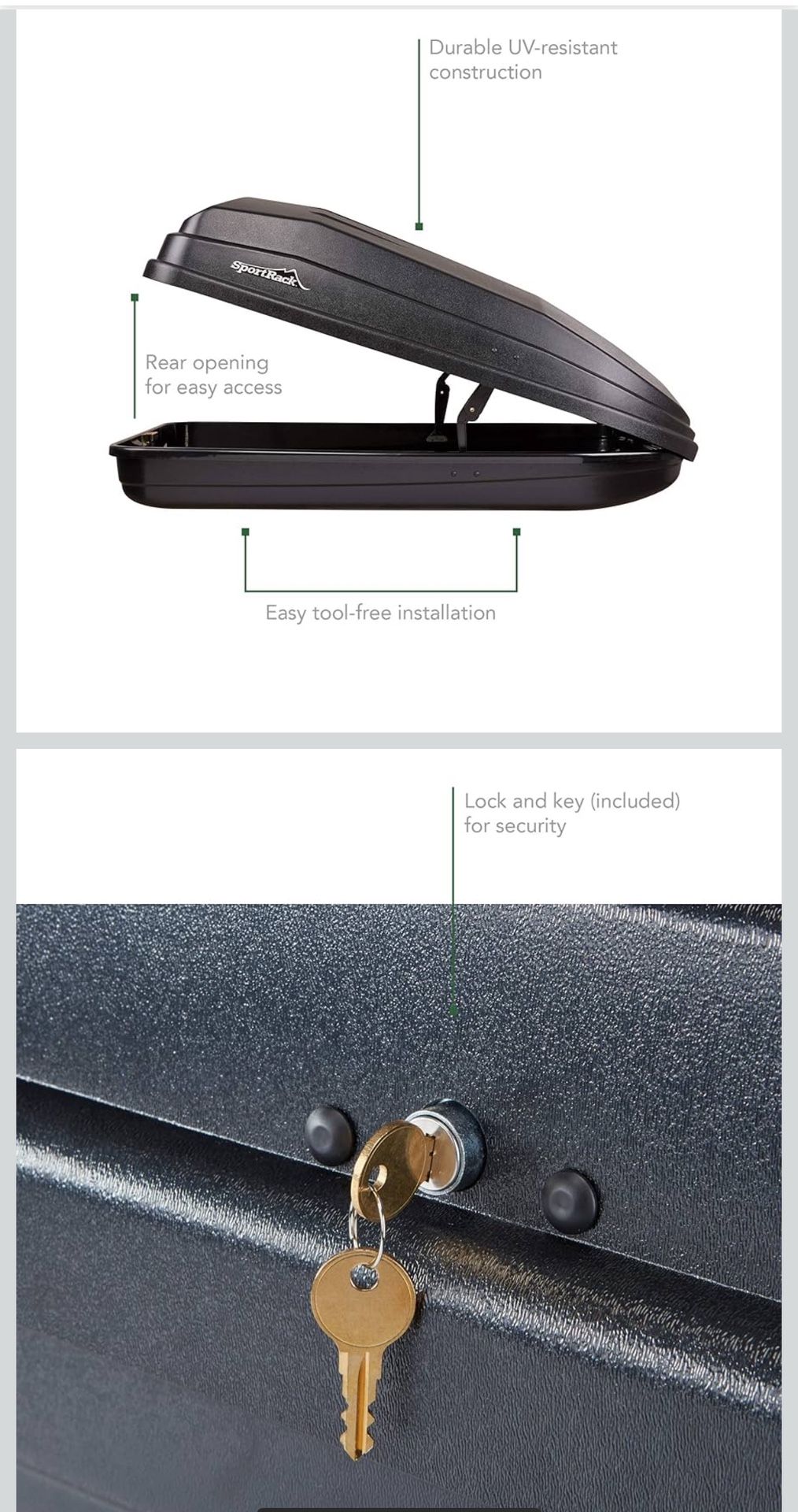 SportRack Vista XL Rear Opening Cargo Box,Black