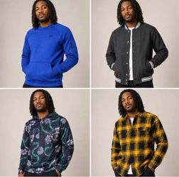 Men’s Size Small Top Bundle – Nike Therma-FIT, George Jacket, Plaid Flannel + Sn