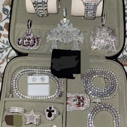  PENDANT & TENNIS CHAIN MOISSANITE 9.25 STERLING SILVER 