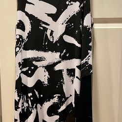 NWOT J Designer Women Black White Sleeveless Asymmetric Tunic, XXL, Canada