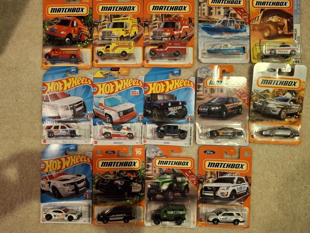 New Police Fire Rescue Matchbox Hot Wheels