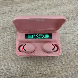 TWS Pink Bluetooth 5.0 Wireless Earbuds Headphone Waterproof