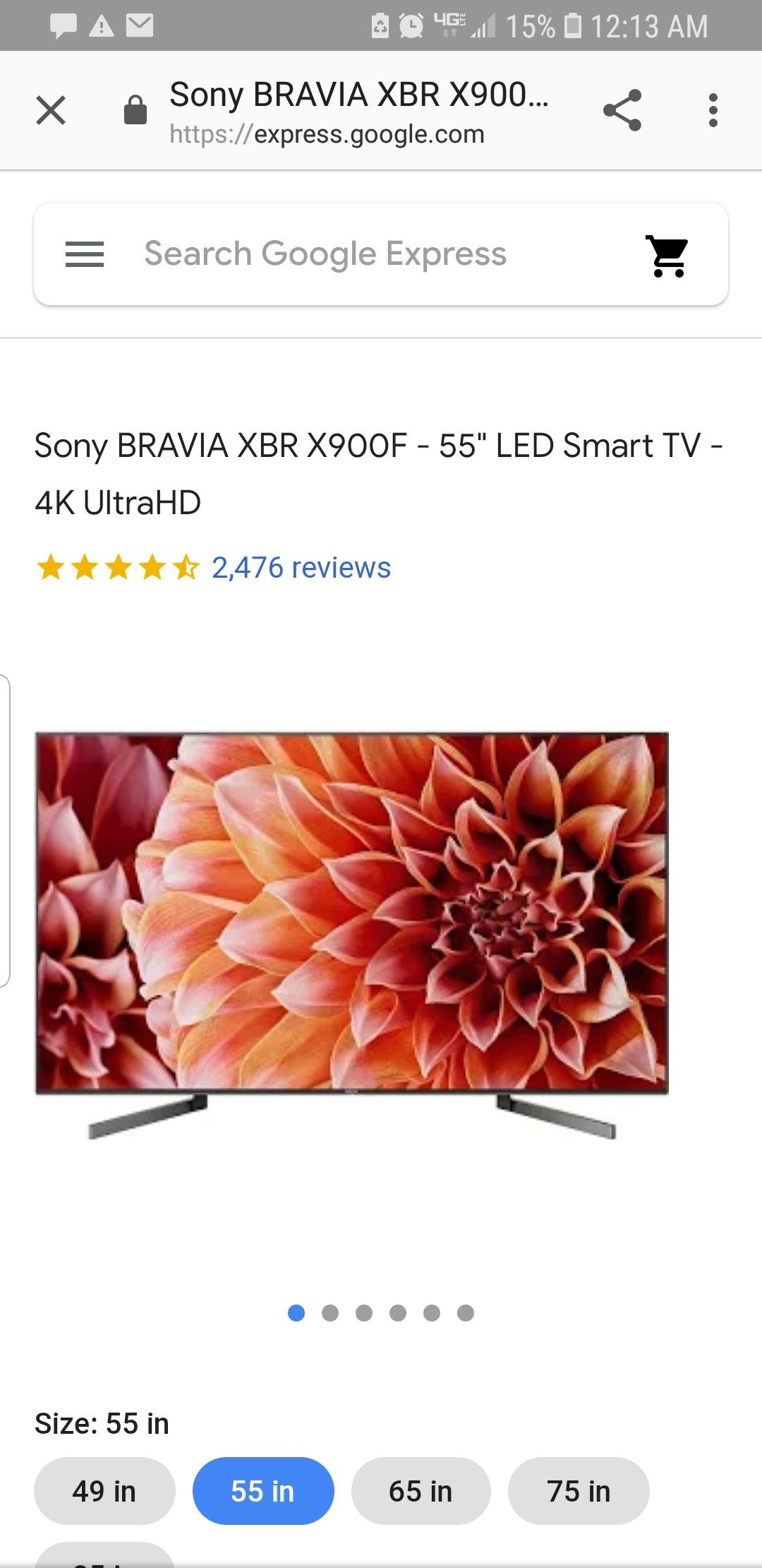 Sony XBR55X900F 55-Inch 4K Ultra HD Smart LED TV (2018 Model