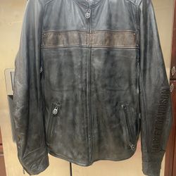Harley Davidson Leather Jacket 2XL,  Willie G Limited, Edition Removable Sleeves Dual Gun, Hosting Leather Jacket, Distress Style Color