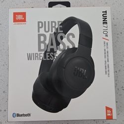 JBL Tune 710BT PURE BASS Bluetooth Wireless Over-Ear Headphones - Black