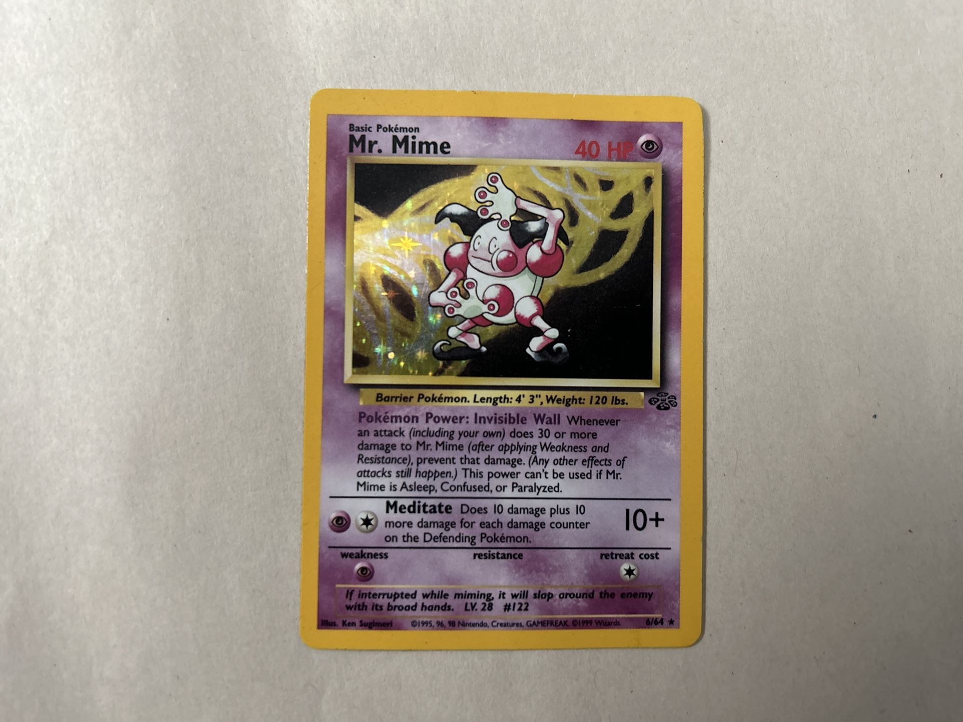 Pokémon Trading Card #122 - Mr. Mime (ORIGINAL)