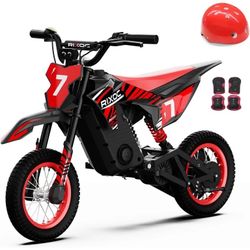 RIXOC DK-12 Electric Dirt Bike,3 Speed Modes up to 15.5 mph, 36V 5.2A Peak 700W Max 14Miles Electric Motorcycle 