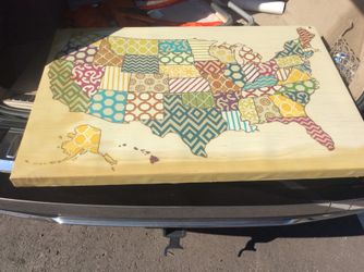 Rustic USA map art