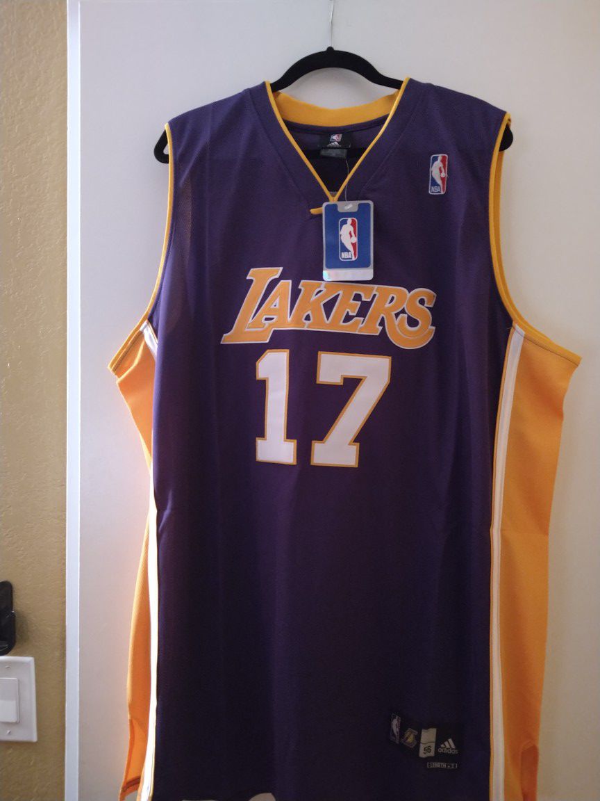 Los Angeles Lakers #17 Andrew Bynum Purple Adidas Swingman Jersey