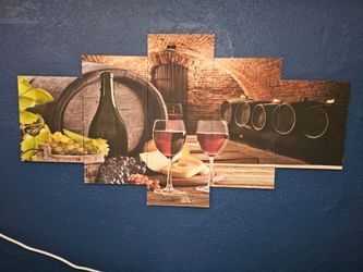 I have this painting of wine and grapes for sale; it consists of 5 pieces.