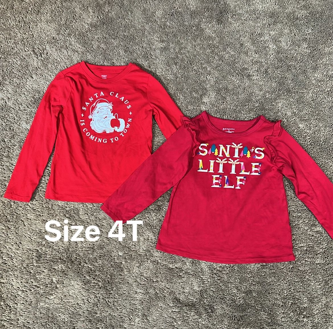 Holiday Christmas Toddler Girl Long Sleeves Bundle Size 4T