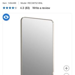 Kohler Orime Rectangular Framed Mirror Gold
