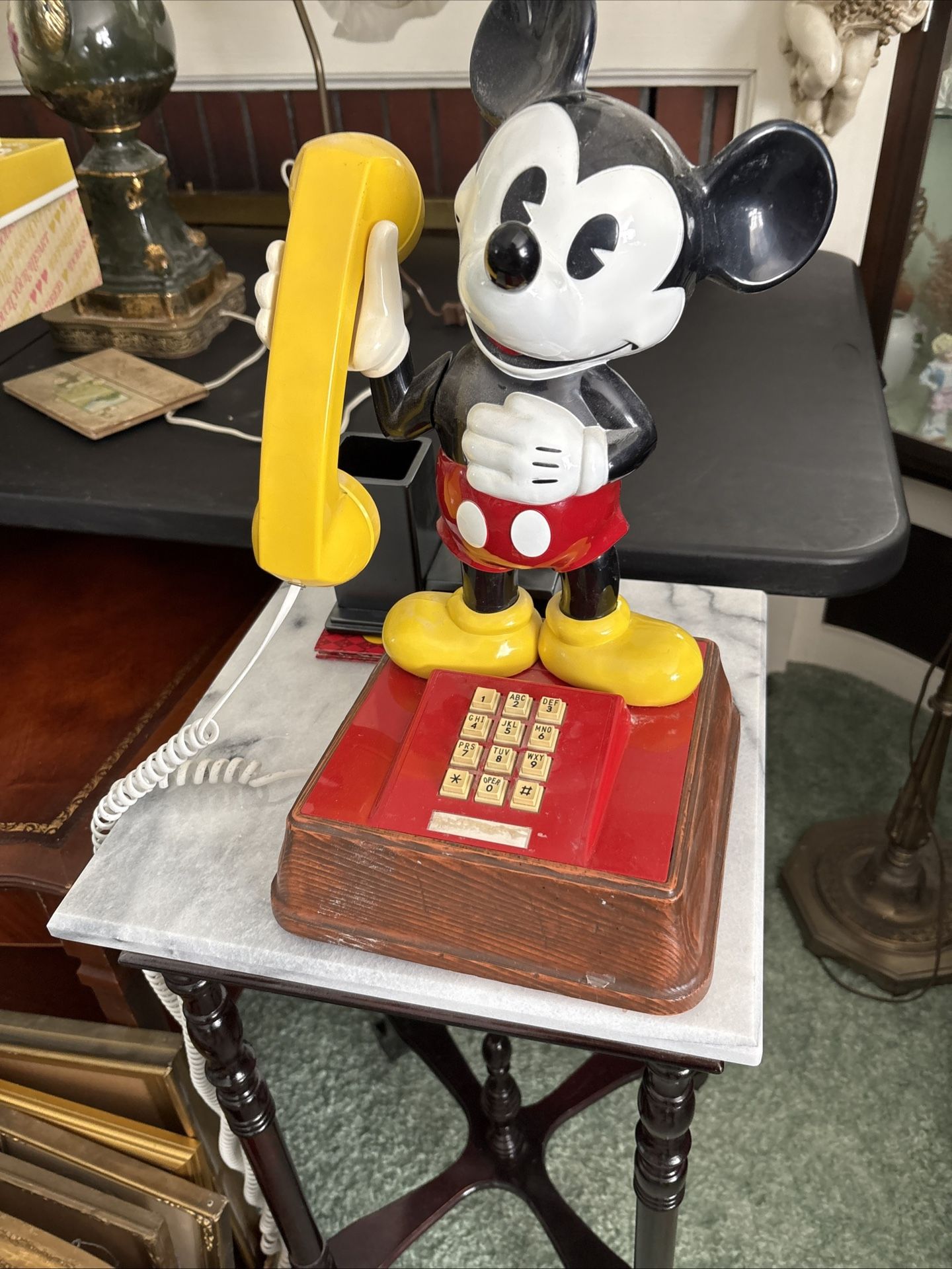 Mickey Mouse Push Button Vintage Phone