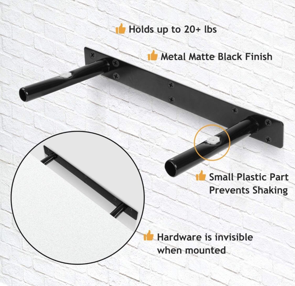 NEW - Set Of 2 White Floating Shelves 9.3” Deep - Retails For $43