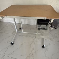 Desk Table With Wheels And Drawer