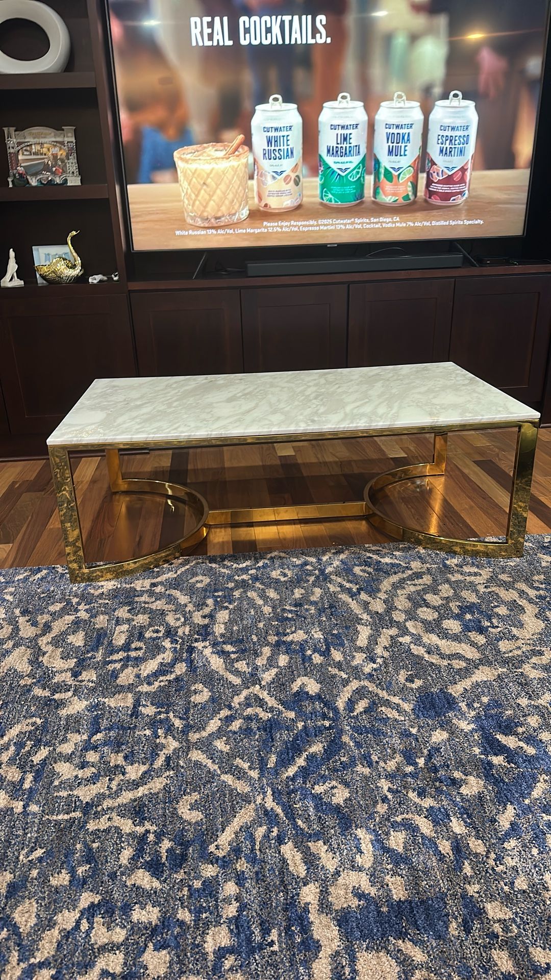 Marble Table With Golden Stand