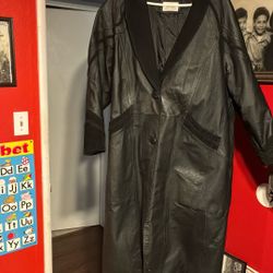 Size 2 X Leather Long Jacket 