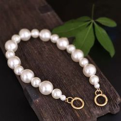 14" Large Imitation Pearl Bead Handle